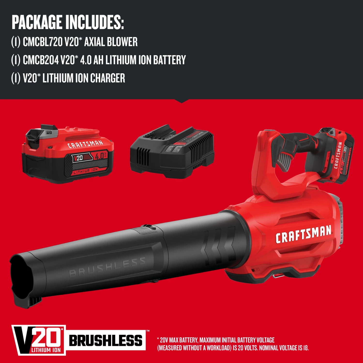 Cheap ๐ CRAFTSMAN Leaf Blowers V20 20-volt Max 350-CFM Brushless Handheld Cordless Electric Leaf Blower (Battery Included) โจ 4 Cheap ๐ CRAFTSMAN Leaf Blowers V20 20-volt Max 350-CFM Brushless Handheld Cordless Electric Leaf Blower (Battery Included) โจ - Image 4