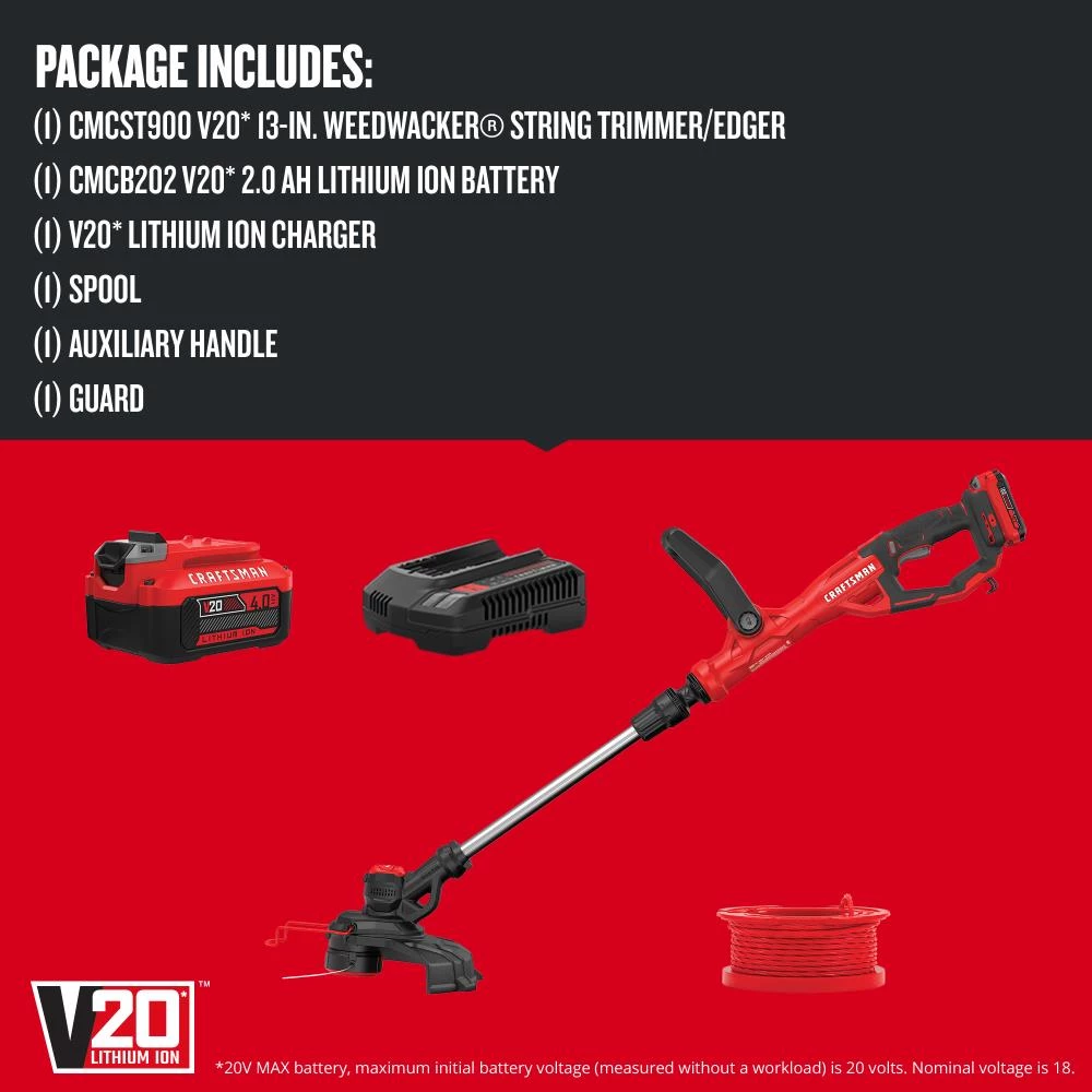 New โจ CRAFTSMAN Trimmers & Edgers WEEDWACKER V20 20-Volt Max 13-in Straight Cordless String Trimmer with Edger Capable (Battery Included) ๐ 4 New โจ CRAFTSMAN Trimmers & Edgers WEEDWACKER V20 20-Volt Max 13-in Straight Cordless String Trimmer with Edger Capable (Battery Included) ๐ - Image 4