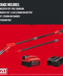 Best Sale ❤️ CRAFTSMAN Chainsaws & Pole Saws V20 20-Volt Max 8-in Cordless Electric Pole Saw (Battery & Charger Included) 😍 -Outdoor Tools sale 09832631