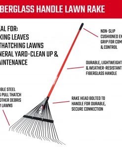 Hot Sale 🔔 CRAFTSMAN Lawn & Garden Hand Tools 24-in Lawn and Leaf Rake 🔥 -Outdoor Tools sale 10163575