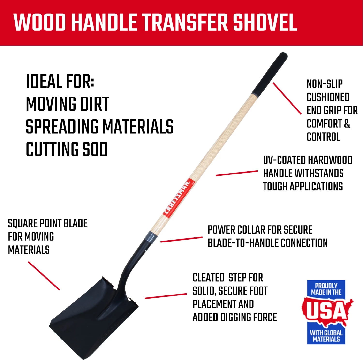 Coupon 🎁 CRAFTSMAN Lawn & Garden Hand Tools 44-in Wood Handle Transfer Shovel 🔔 5 Coupon 🎁 CRAFTSMAN Lawn & Garden Hand Tools 44-in Wood Handle Transfer Shovel 🔔 - Image 5