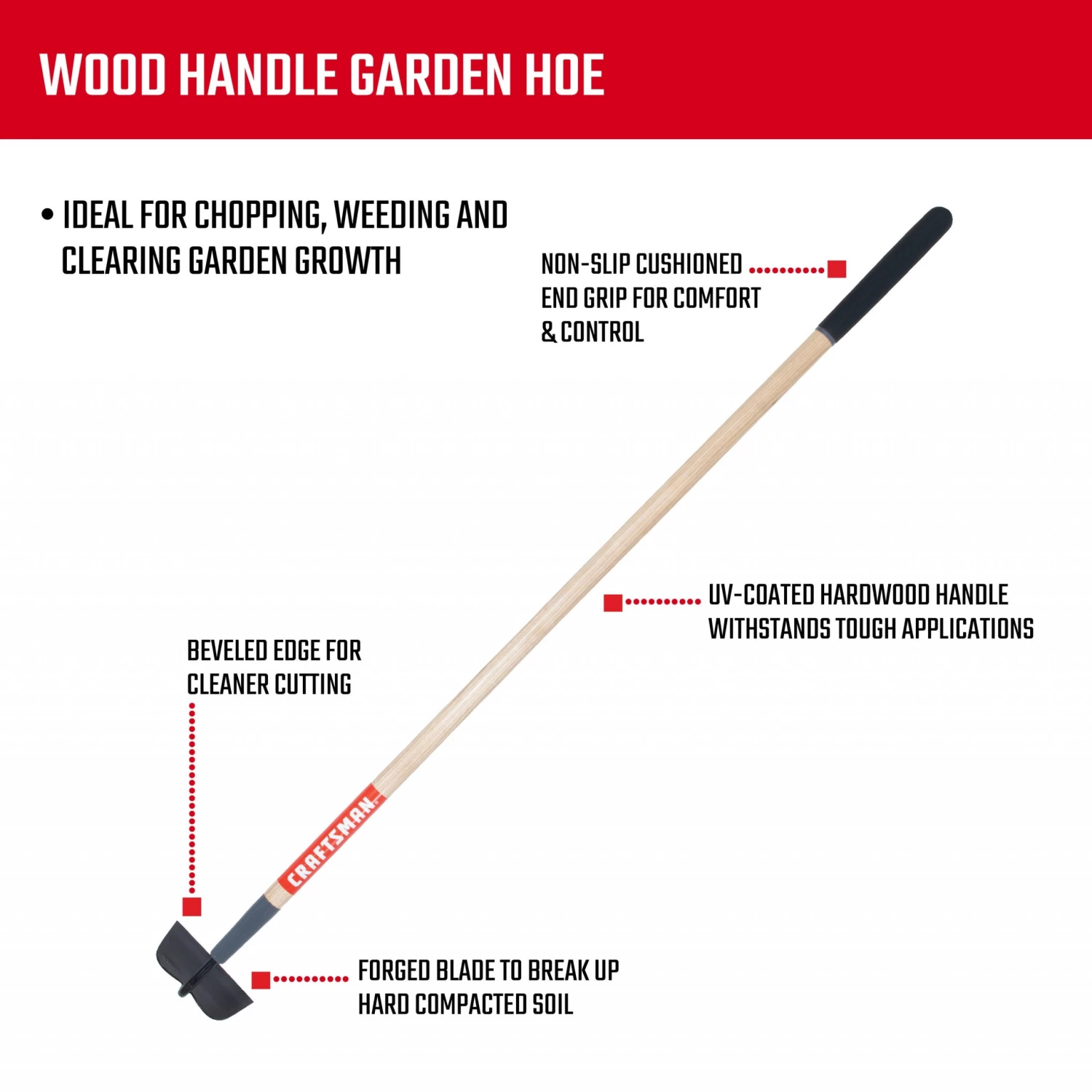 Best Sale 💯 CRAFTSMAN Lawn & Garden Hand Tools 54-in Wood-Handle Garden Hoe 😀 5 Best Sale 💯 CRAFTSMAN Lawn & Garden Hand Tools 54-in Wood-Handle Garden Hoe 😀 - Image 5