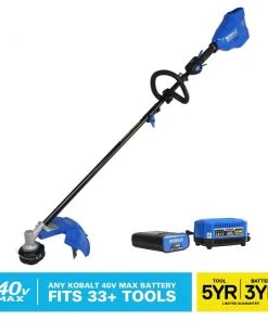 Best Sale โค๏ธ Kobalt Trimmers & Edgers 40-Volt Max 16-in Straight Cordless String Trimmer with Attachment Capable and (Battery Included) ๐คฉ