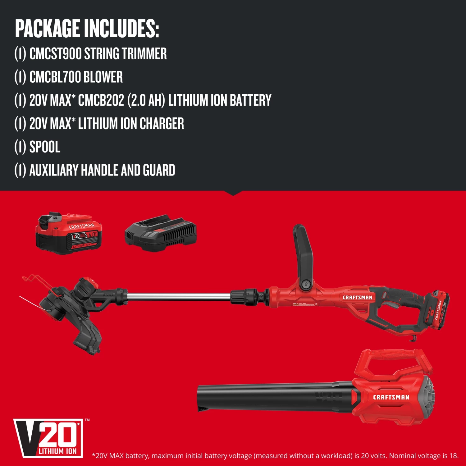 Discount ✔️ CRAFTSMAN Power Equipment Combo Kits V20 2-Piece 20-volt Max Cordless Power Equipment Combo Kit 😀 3 Discount ✔️ CRAFTSMAN Power Equipment Combo Kits V20 2-Piece 20-volt Max Cordless Power Equipment Combo Kit 😀 - Image 3