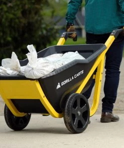 Hot Sale 😀 Gorilla Carts Wheelbarrows & Yard Carts 7-cu ft Poly Yard Cart ⌛ -Outdoor Tools sale 14517710 scaled