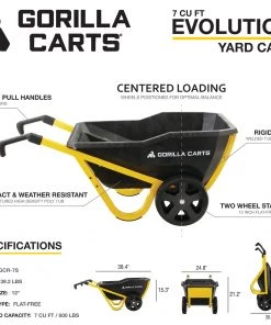 Hot Sale 😀 Gorilla Carts Wheelbarrows & Yard Carts 7-cu ft Poly Yard Cart ⌛ -Outdoor Tools sale 14517711