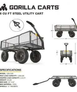 Hot Sale ✔️ Gorilla Carts Wheelbarrows & Yard Carts 6-cu ft Steel Yard Cart 🛒 21 Hot Sale ✔️ Gorilla Carts Wheelbarrows & Yard Carts 6-cu ft Steel Yard Cart 🛒 -Outdoor Tools sale 14613724