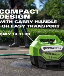 Brand new 🛒 Greenworks Pressure Washers 1800-PSI 1.1-GPM Cold Water Electric Pressure Washer 👏 -Outdoor Tools sale 16020831