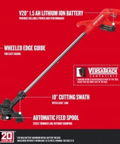 Best Sale 🎉 CRAFTSMAN Trimmers & Edgers V20 20-volt Max 10-in Straight Cordless String Trimmerwith Edger Capable (Battery Included)) 🤩 13 Best Sale 🎉 CRAFTSMAN Trimmers & Edgers V20 20-volt Max 10-in Straight Cordless String Trimmerwith Edger Capable (Battery Included)) 🤩 -Outdoor Tools sale 16728347