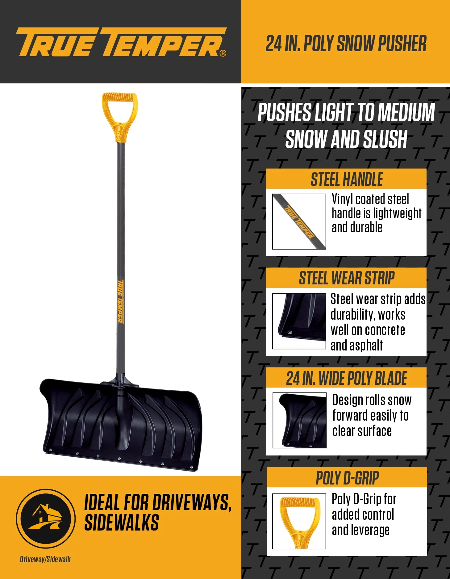 Cheap 👍 True Temper Lawn & Garden Hand Tools 24-in Poly Snow Shovel with 36-in Steel Handle 🛒 2 Cheap 👍 True Temper Lawn & Garden Hand Tools 24-in Poly Snow Shovel with 36-in Steel Handle 🛒 - Image 2
