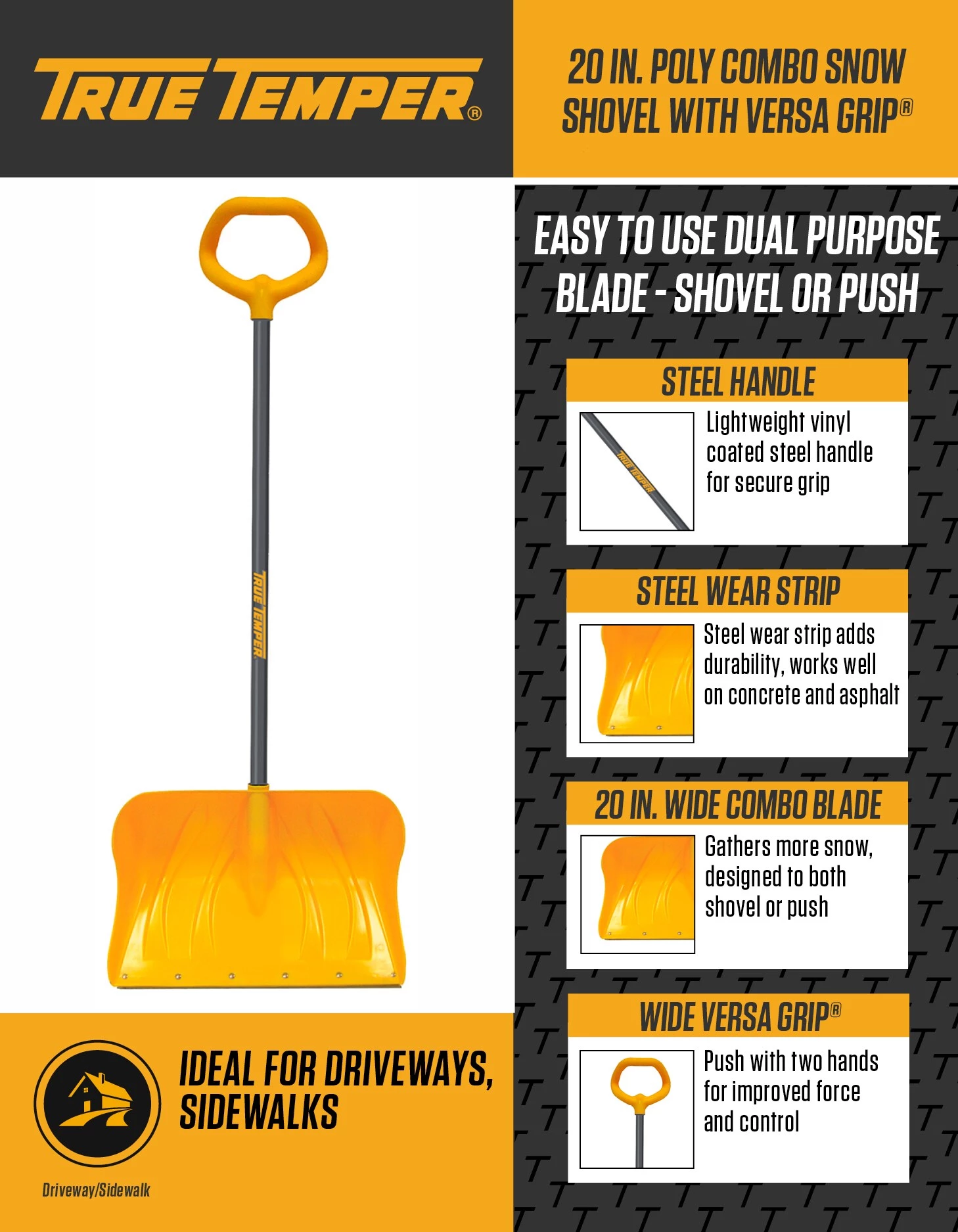 Cheapest ๐ True Temper Lawn & Garden Hand Tools 20-in Poly Snow Shovel with 34.5-in Steel Handle ๐ 3 Cheapest ๐ True Temper Lawn & Garden Hand Tools 20-in Poly Snow Shovel with 34.5-in Steel Handle ๐ - Image 3